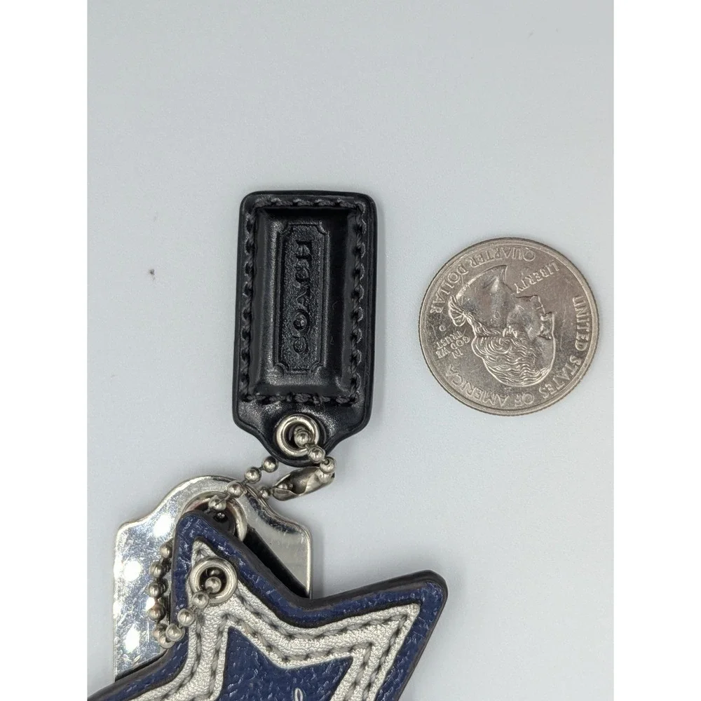 Coach Charm Hangtag Mix Navy Star Leather & Silver Logo Hangtags Bag Accessories
